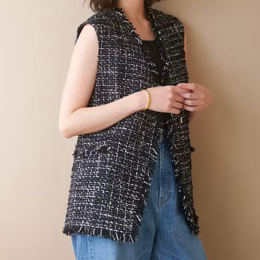 【23区S】GIOLICA オータム ツイード ジレ