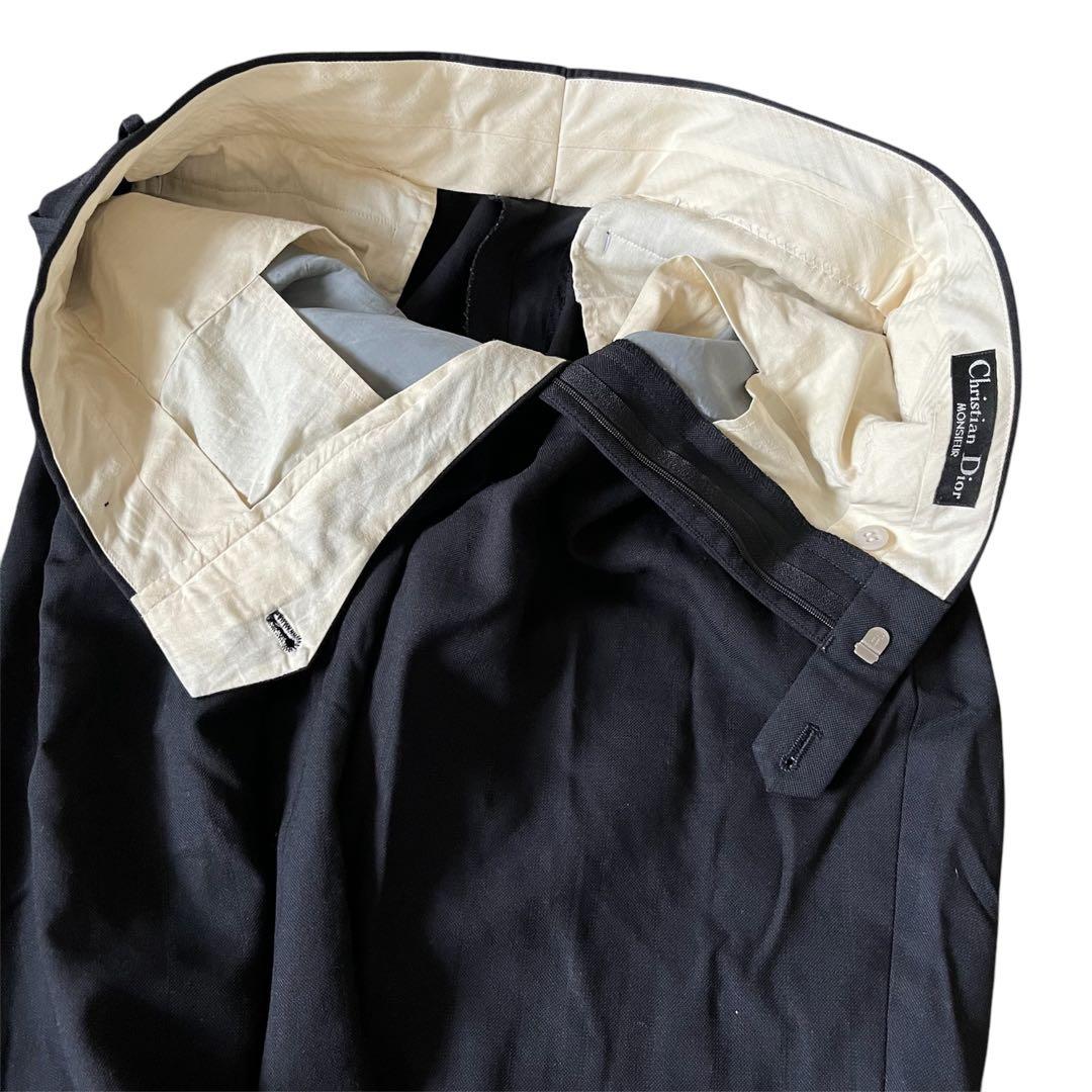 美品✨クリスチャンディオール　ダブルブレスト　セットアップ　ストライプ　ネイビー