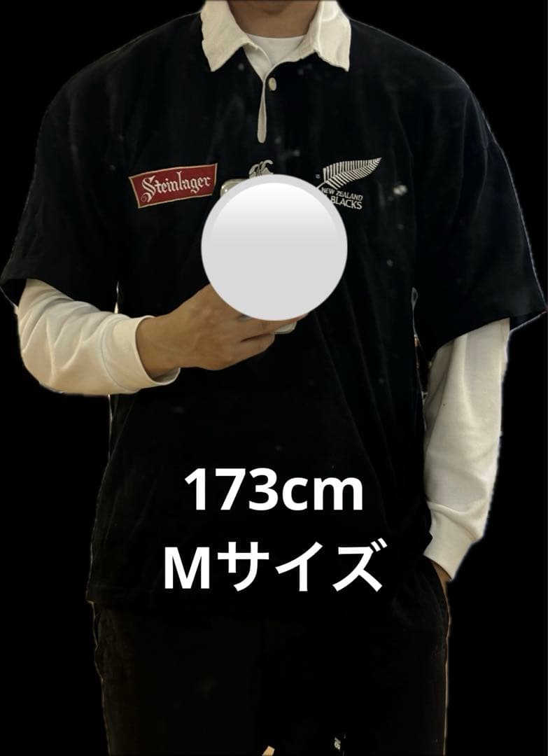 90' ビンテージ カンタベリー製 オールブラックス ラガーシャツ