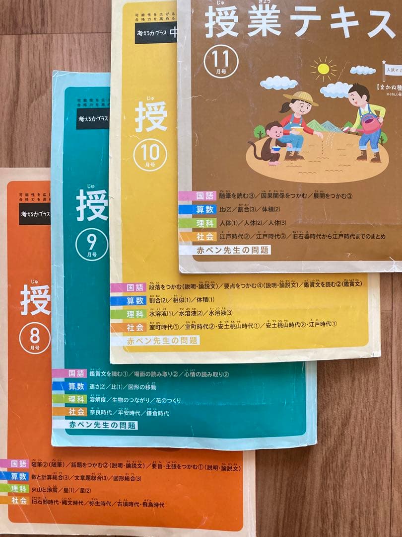 進研ゼミ中学受験講座5年　1年分　☆考える力プラス　書き込みあり