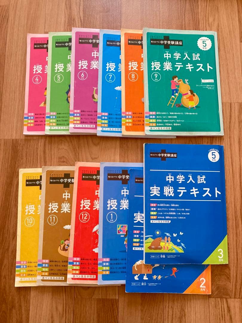 進研ゼミ中学受験講座5年　1年分　☆考える力プラス　書き込みあり