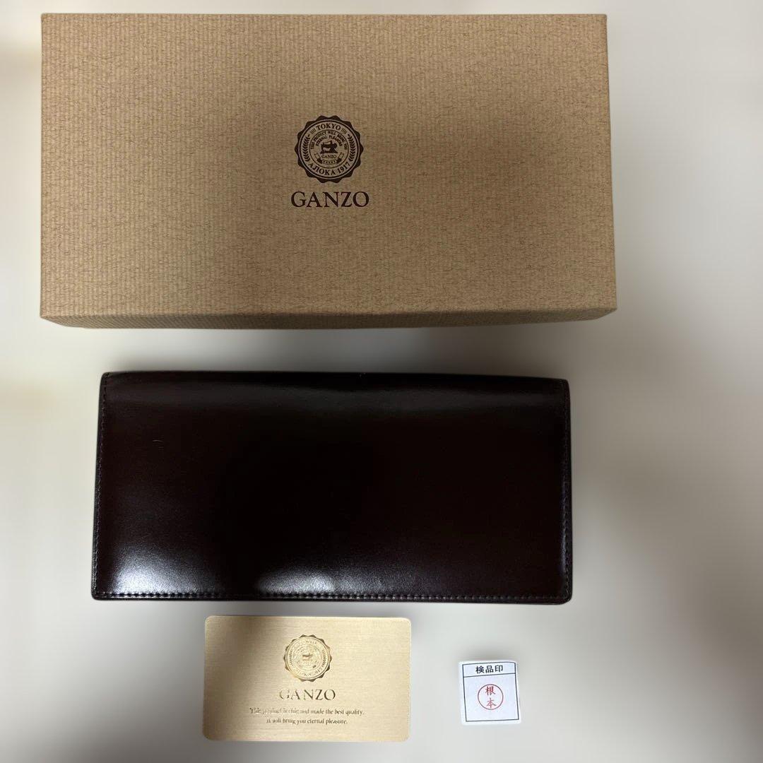 GANZO ダークブラウン 二つ折り財布
