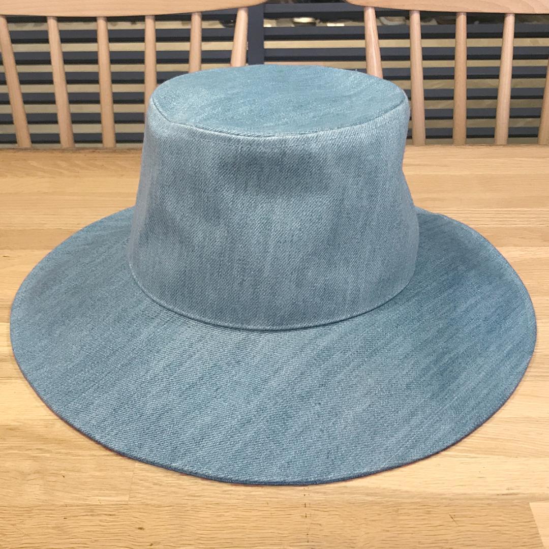 新品同様 エルメス セリエボタン デニムハット バケットハット 56 レディース