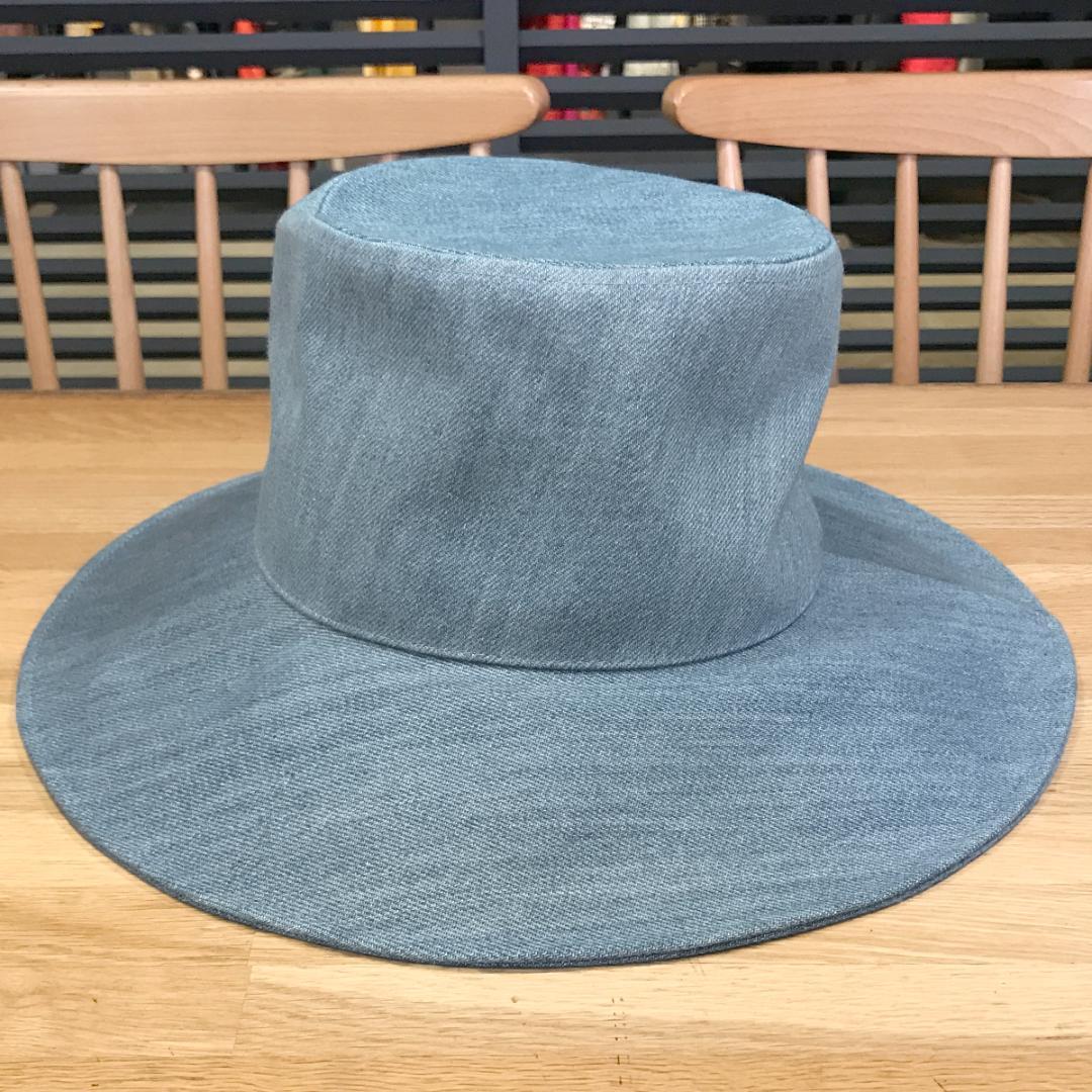 新品同様 エルメス セリエボタン デニムハット バケットハット 56 レディース