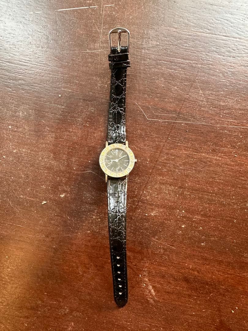 BVLGARI ブラックレザー 腕時計