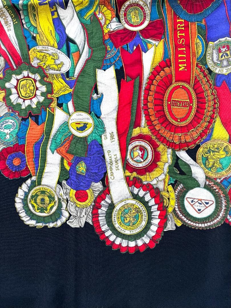 美品　GUCCI グッチ イタリア製 大判ストール ロゼット リボン柄 ブラック