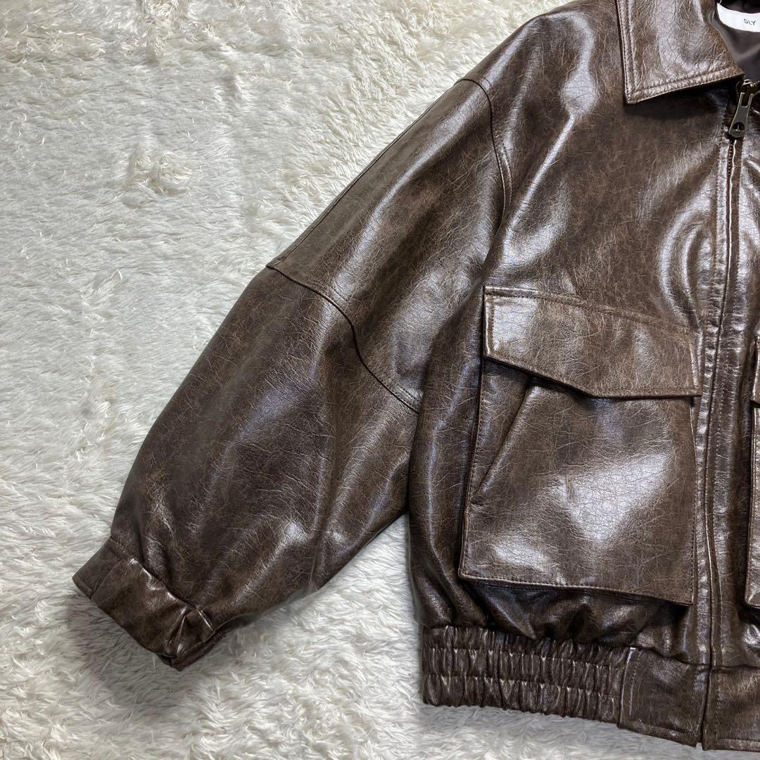 美品✨中町綾着用　SLY FAUX LEATHER ZIP UP ブルゾン