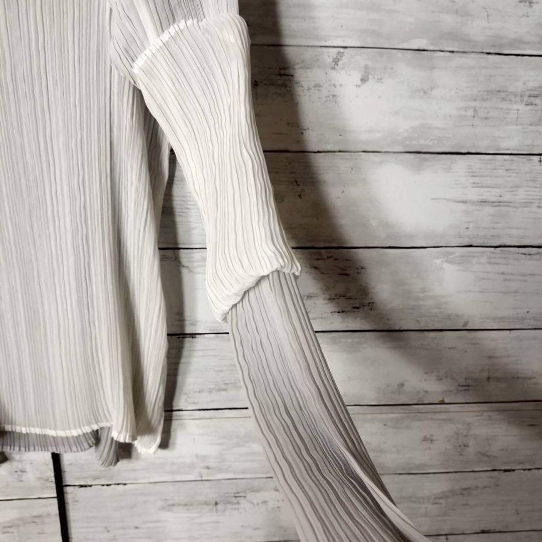 イッセイミヤケプリーツプリーズ シフォン 長袖カットソー リバーシブル 二重生地