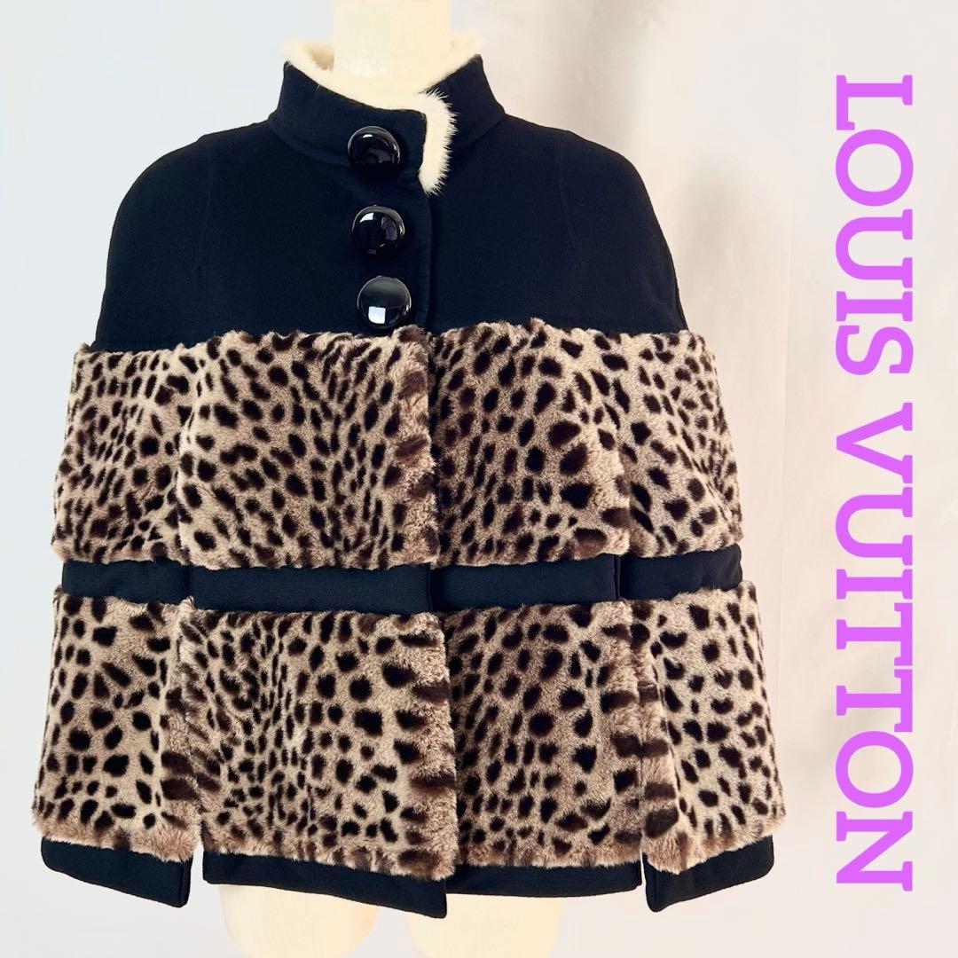 『極美品』LOUIS VUITTON ルイヴィトン　レオパード柄　ポンチョ　38