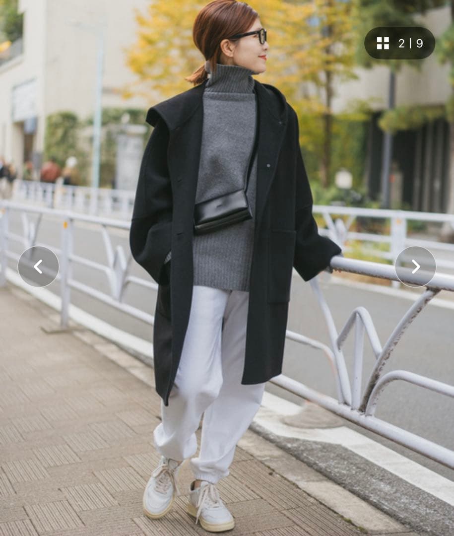 スーパー160sテントラインショートコート　ブラック　36