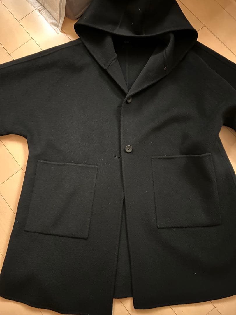 スーパー160sテントラインショートコート　ブラック　36