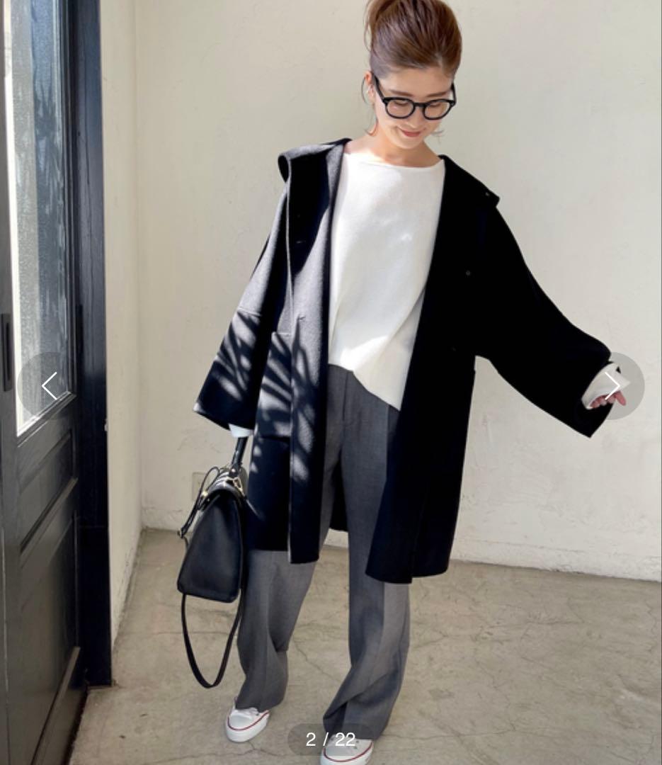 スーパー160sテントラインショートコート　ブラック　36