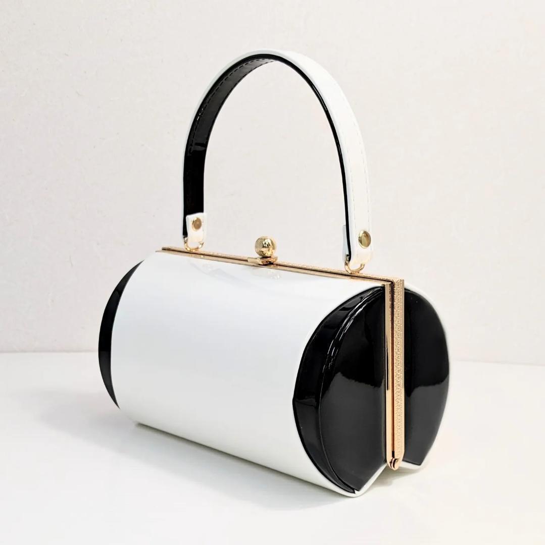 和装 草履バッグセット 振袖用 エナメル 白 黒 フリーサイズ w18-5