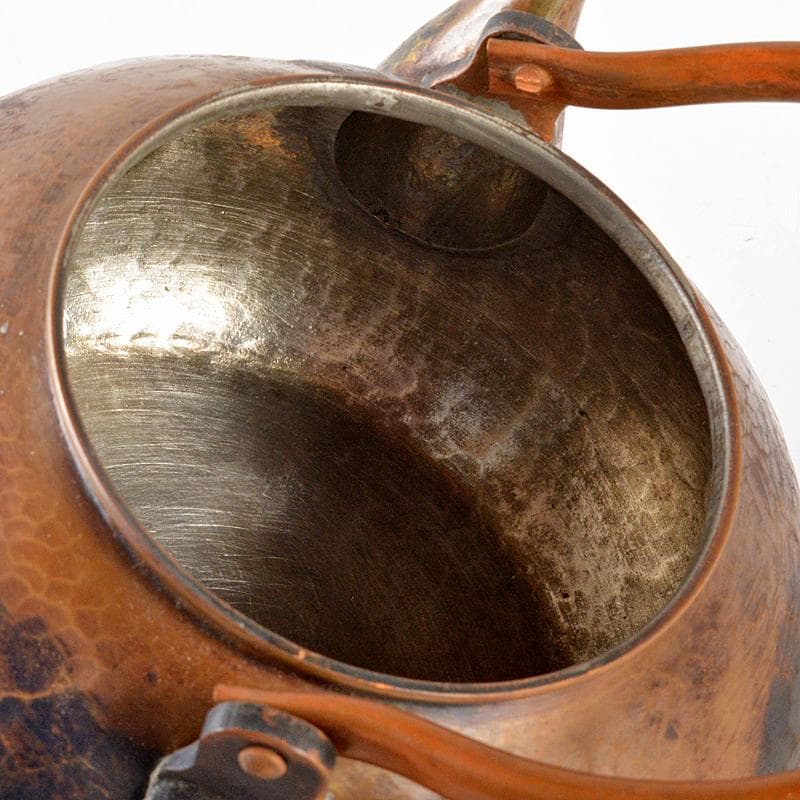 煎茶道具　鎚起銅器　玉川堂造　亀甲文　湯沸　薬缶　銅瓶　共箱　D　R5870