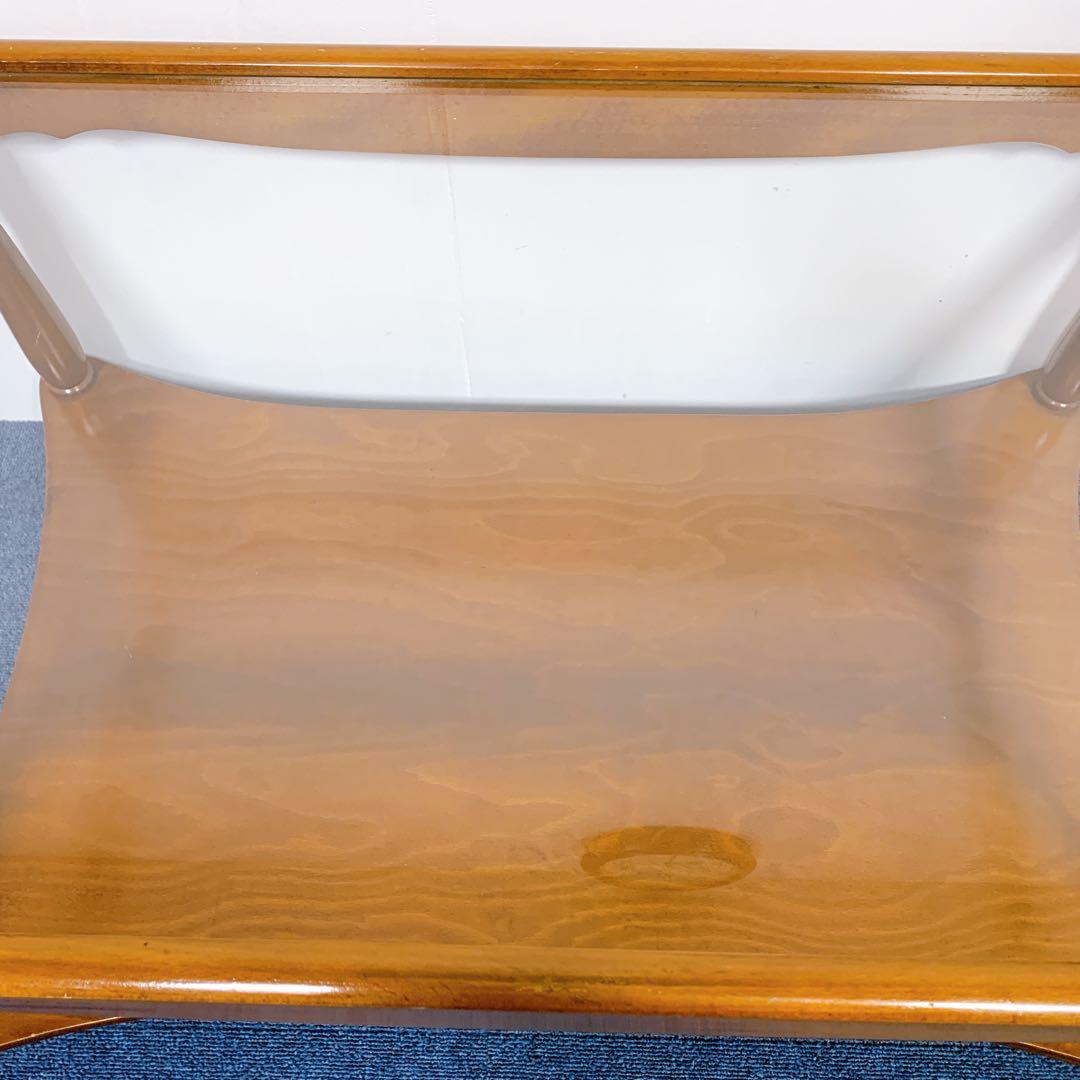 【稀少美品】アンティーク 木彫り ガラス ローテーブル 昭和レトロ