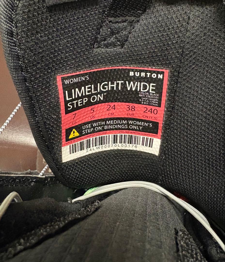 BURTON limelight wide step onブーツ w24cm