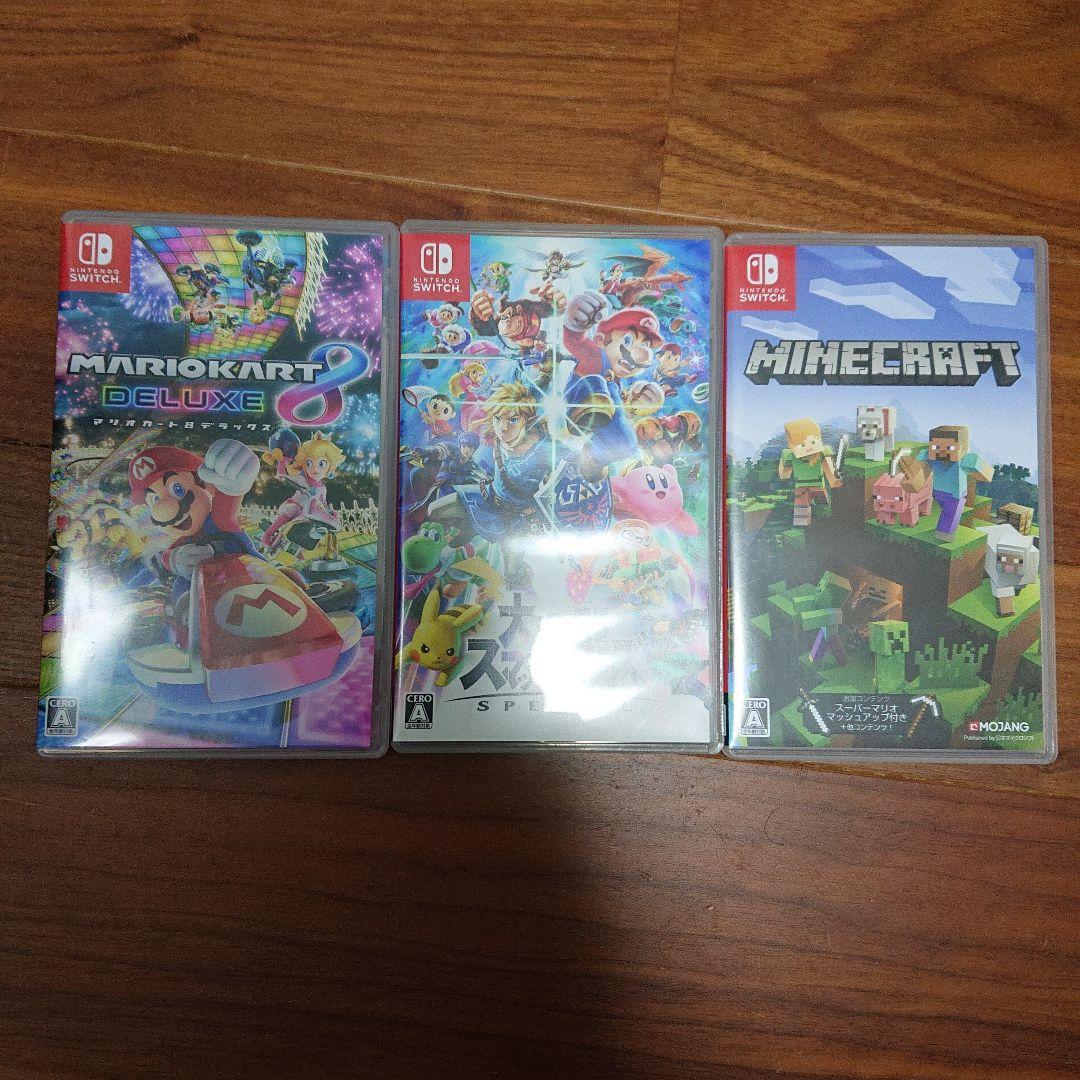 任天堂Switch＋ソフト3本(マリカ、スマブラ、マイクラ)