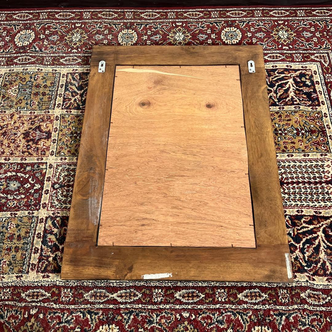 古道具ビンテージ品◾️木製装飾フレーム 壁掛けミラー ウォールミラー 鏡