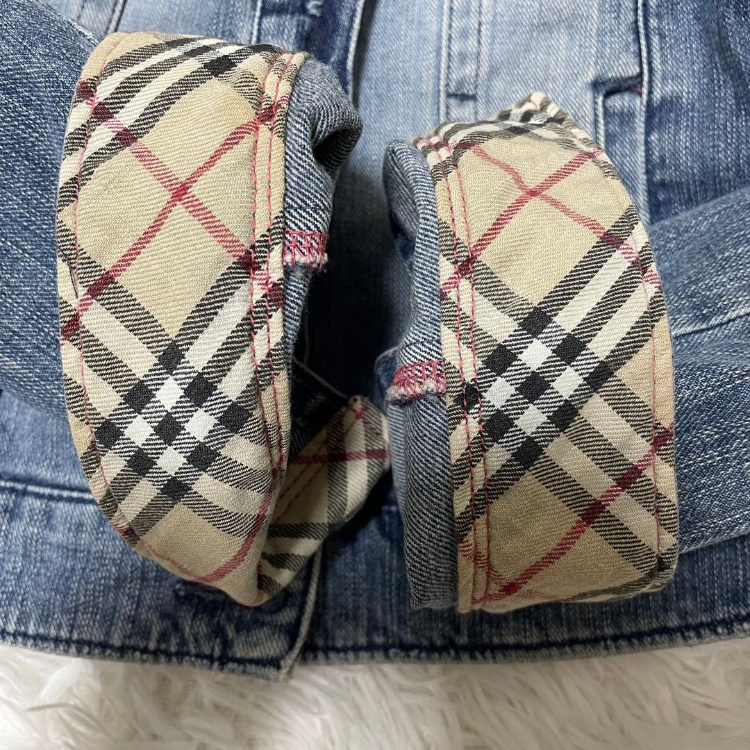 BURBERRY BLUELABEL ノバチェック デニムジャケット 刺繍 40