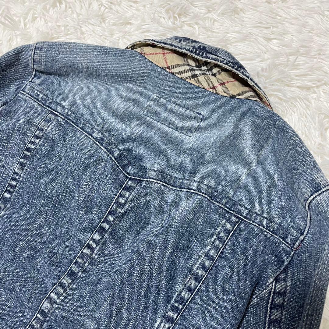 BURBERRY BLUELABEL ノバチェック デニムジャケット 刺繍 40