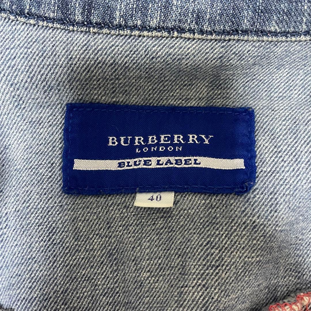 BURBERRY BLUELABEL ノバチェック デニムジャケット 刺繍 40