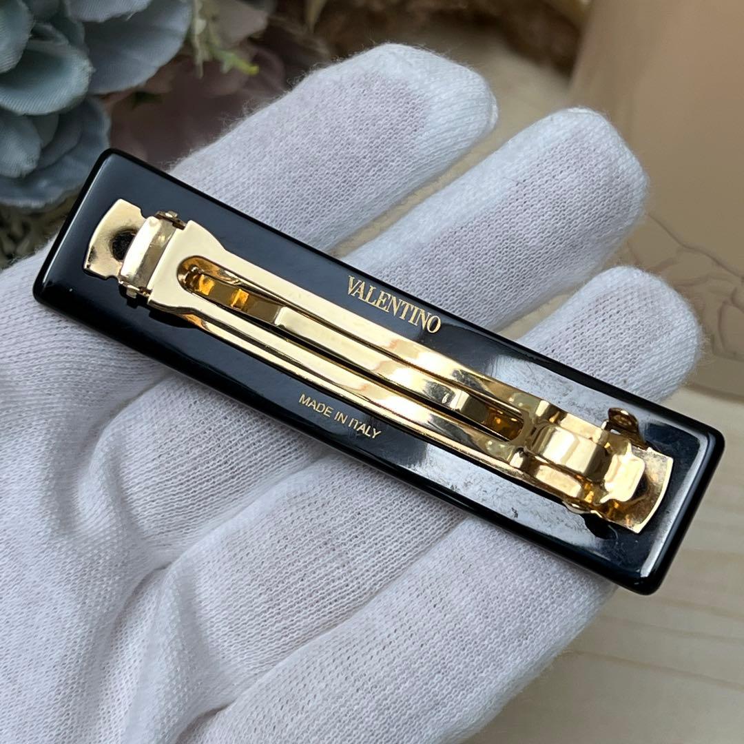 現行品 ヴァレンティノ Vロゴ シグネチャー ヘアクリップ スワロフスキー