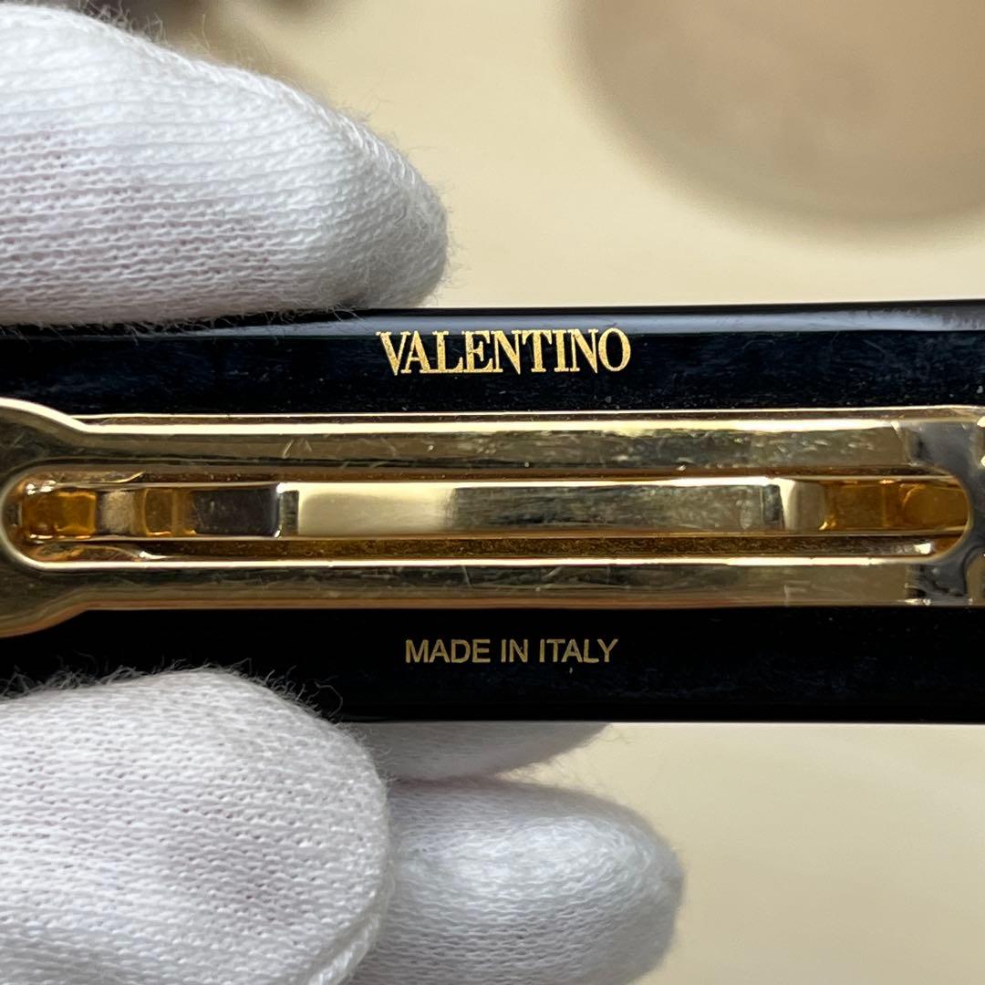 現行品 ヴァレンティノ Vロゴ シグネチャー ヘアクリップ スワロフスキー