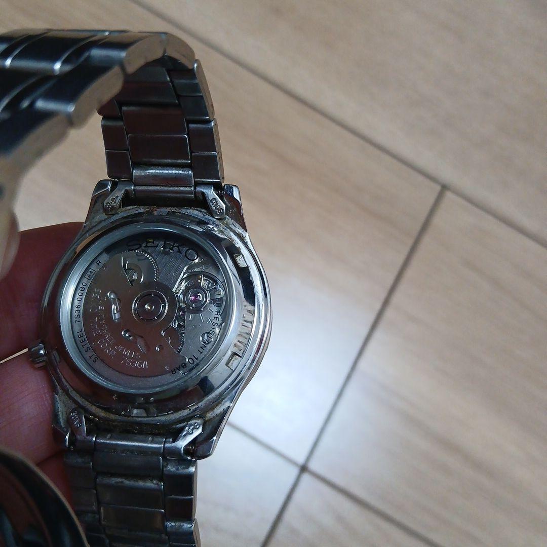 マ*ん様 セイコー 5スポーツ自動巻き時計 100m防水 黒文字盤