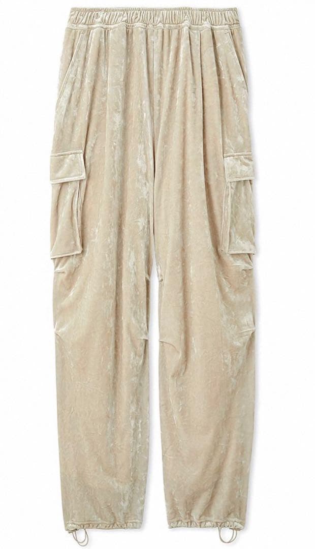 完売 emmi ベロアカーゴパンツ LBGE