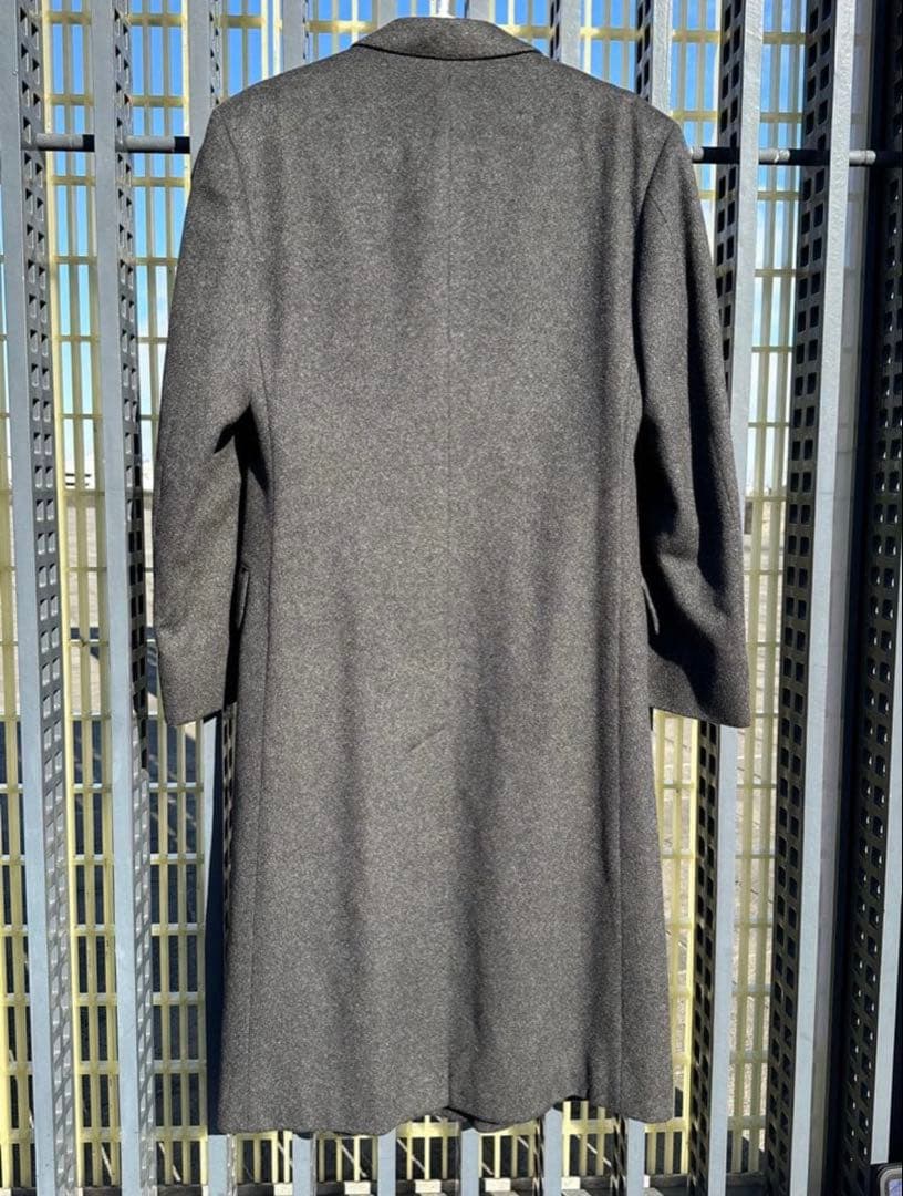 【美品】 アクアスキュータム　ダブル　チェスターコート　カシミヤ　グレー