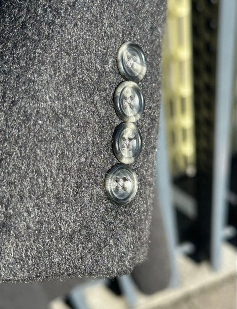 【美品】 アクアスキュータム　ダブル　チェスターコート　カシミヤ　グレー