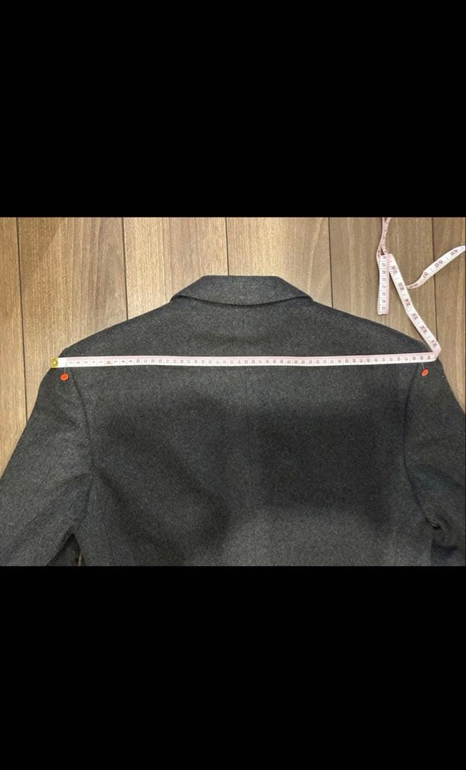 【美品】 アクアスキュータム　ダブル　チェスターコート　カシミヤ　グレー