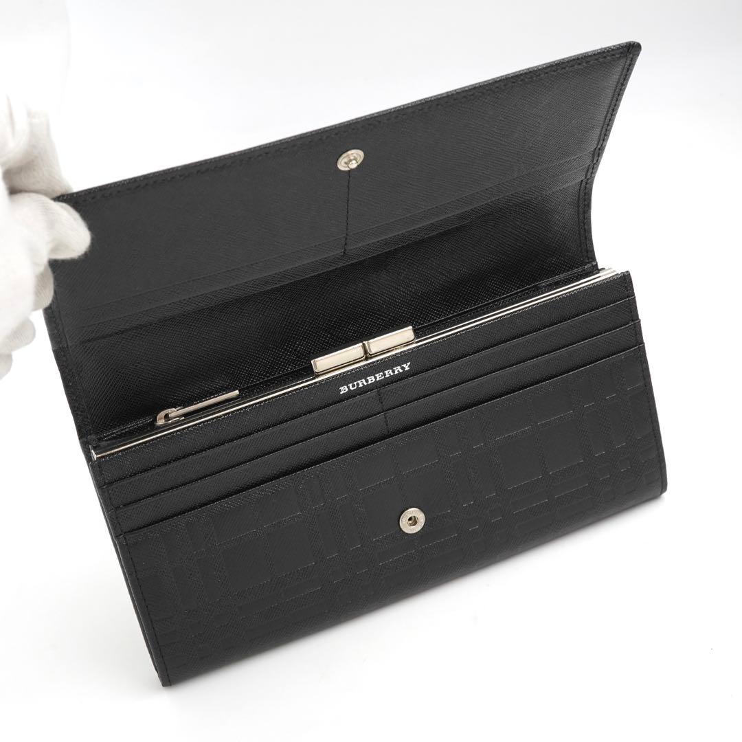 ✨新品未使用✨　Burberry 長財布　エンボスチェック　ノバチェック　黒色