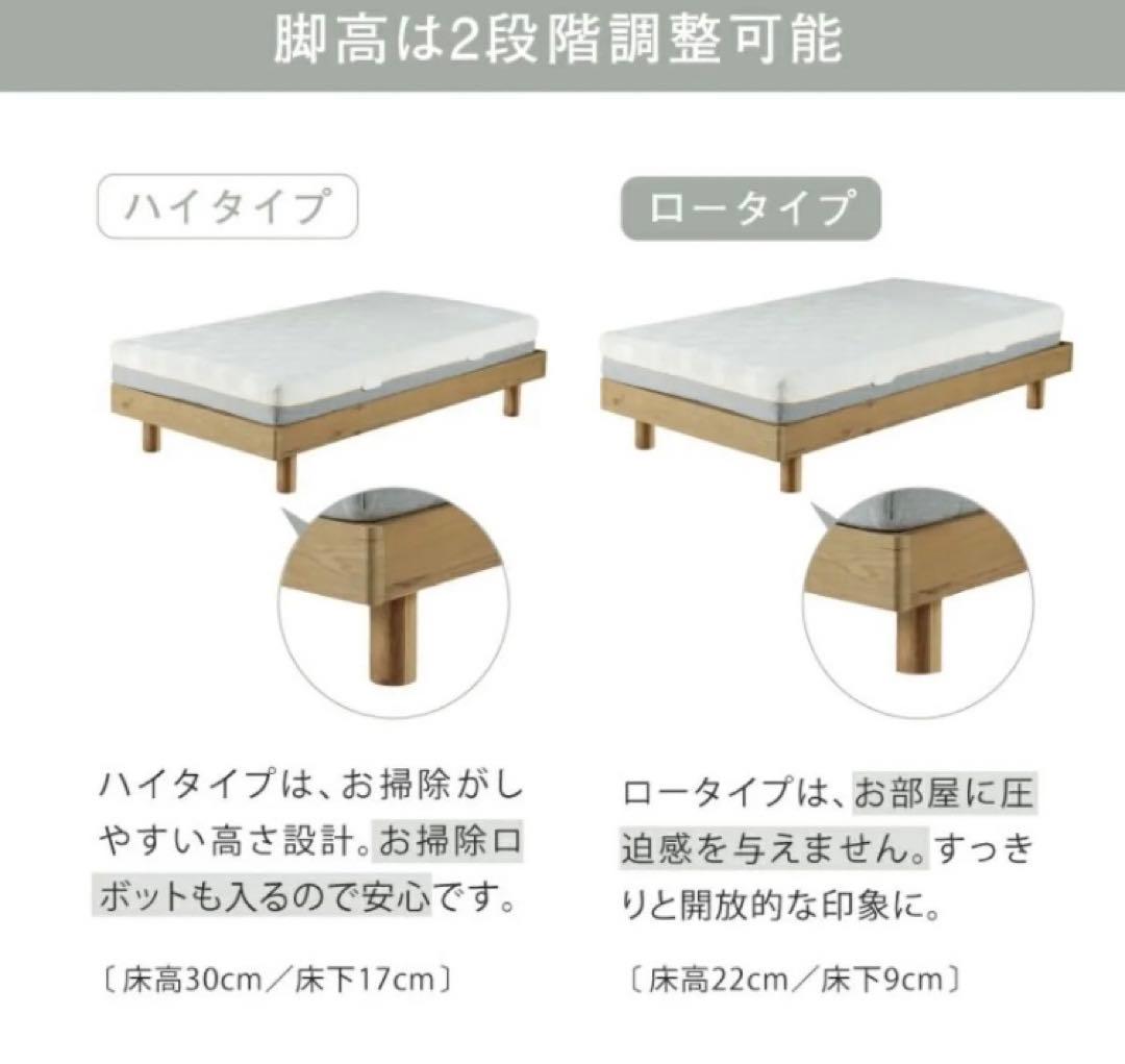 ゲルテックス　ベッドフレーム セミダブル ウッドスプリング マットレス付