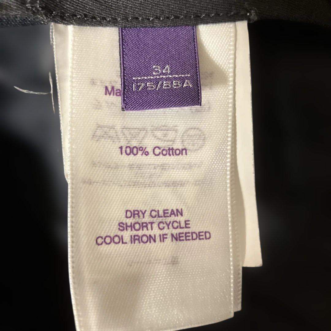 RALPH LAUREN purple labelコットンパンツ34ネイビー