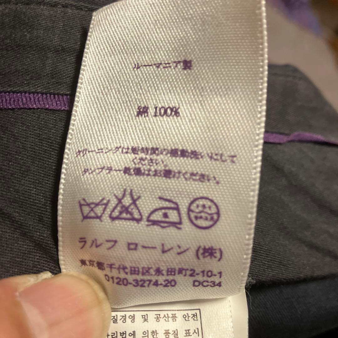 RALPH LAUREN purple labelコットンパンツ34ネイビー