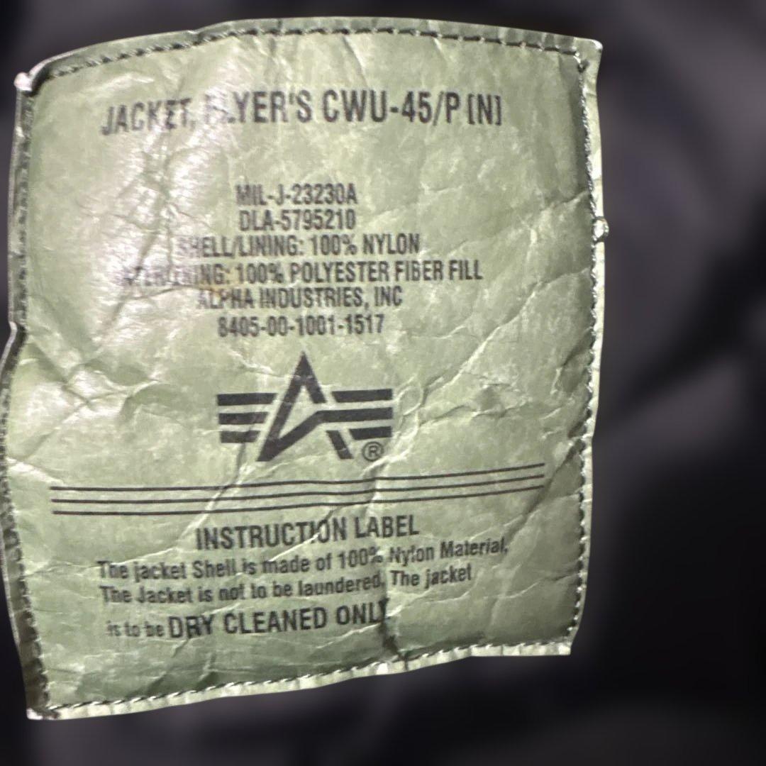 ALPHA CWU-45P Mサイズ　BLACK フライトジャケット　ma-1