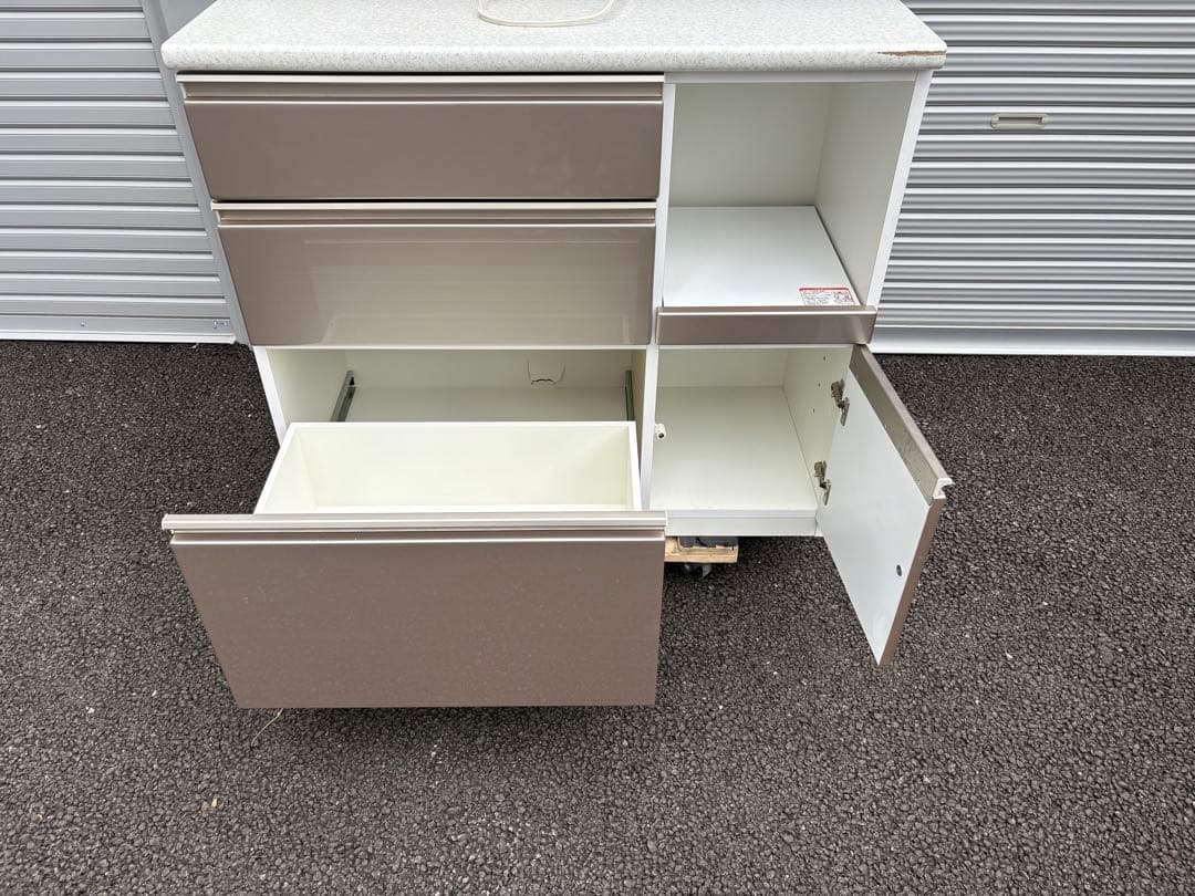 【送料別】ニトリ キッチンカウンター(アルミナ2 100CT SI)