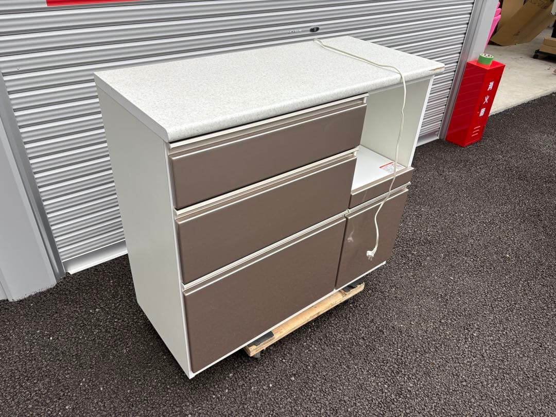 【送料別】ニトリ キッチンカウンター(アルミナ2 100CT SI)