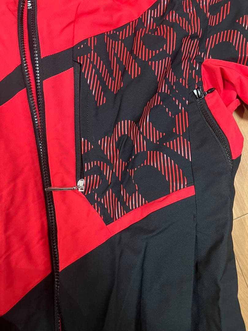 DESCENTE デサント スキーウェア ジャケット 赤×黒 メンズ フード付き