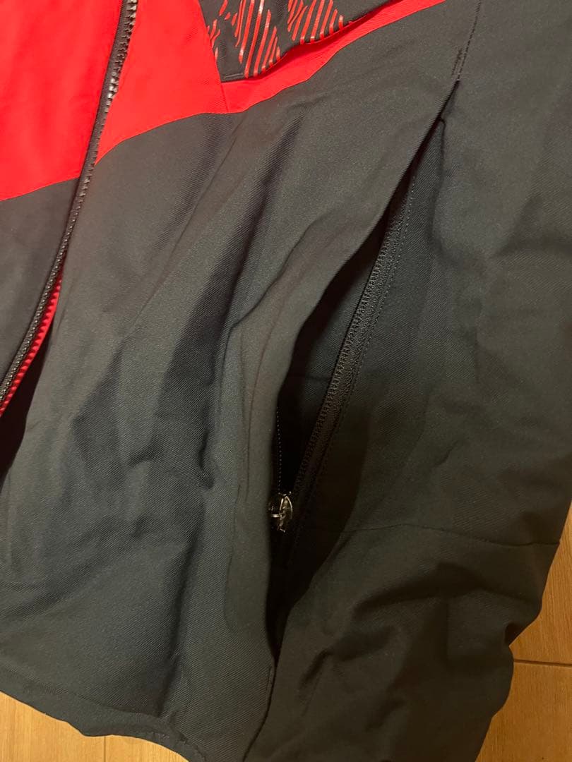 DESCENTE デサント スキーウェア ジャケット 赤×黒 メンズ フード付き