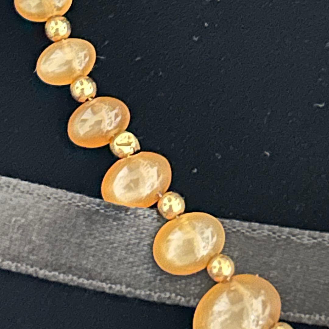 C*n様 天然石　オレンジムーンストーン　ネックレス