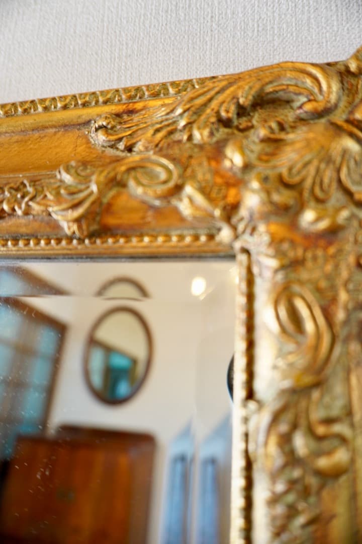 イギリス アンティークゴールド ミラー