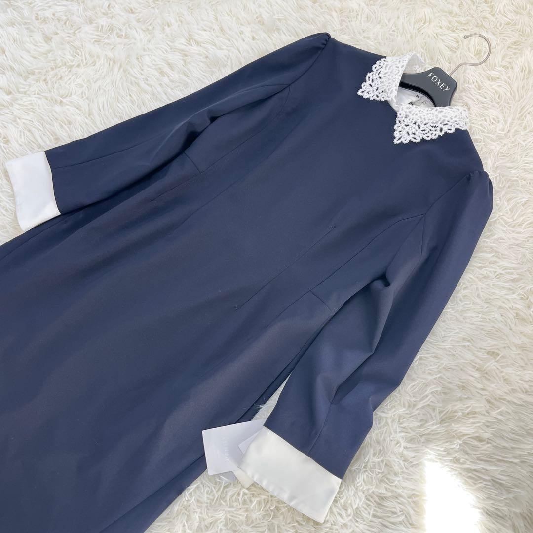 【タグ付】セルフォード エンブロイダリーカラータイトワンピース 刺繍 白襟 38