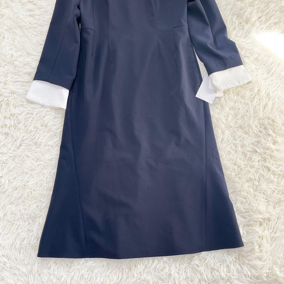 【タグ付】セルフォード エンブロイダリーカラータイトワンピース 刺繍 白襟 38