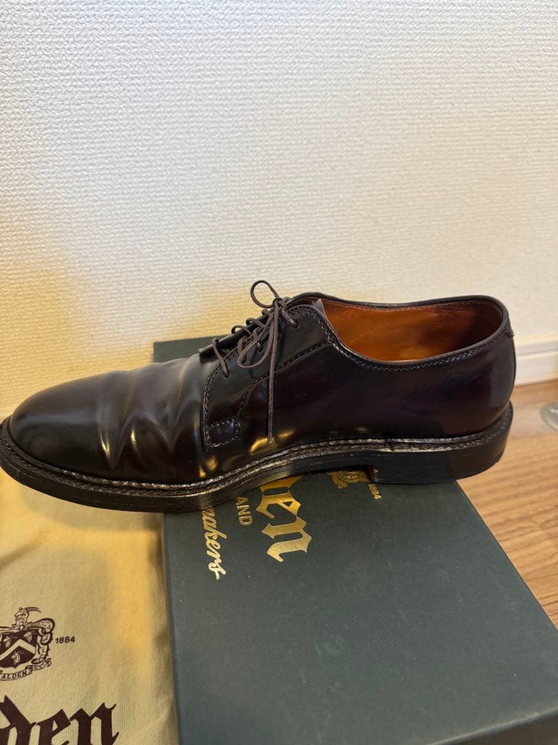 【美品】Alden 990 コードバン 8 1/2D 箱保存袋付き　シューツリー