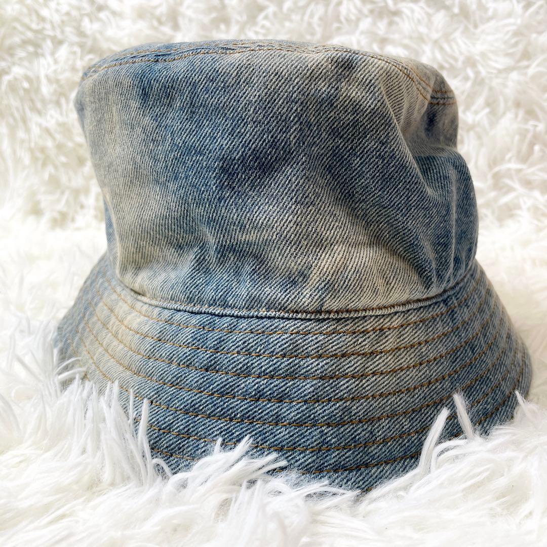 【未使用保管品】PRADA 三角 トライアングル ロゴ デニムバケットハット