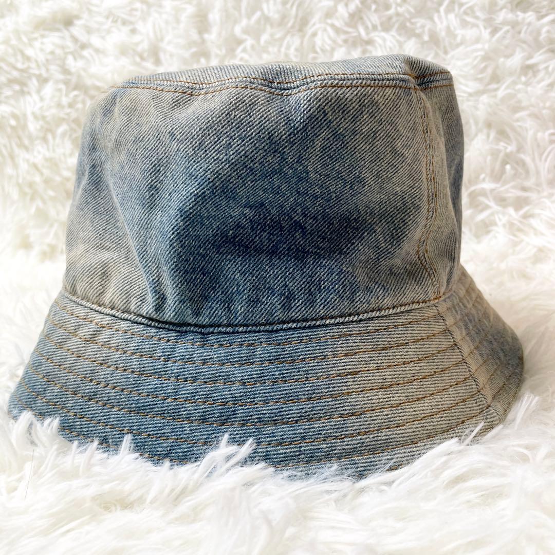 【未使用保管品】PRADA 三角 トライアングル ロゴ デニムバケットハット