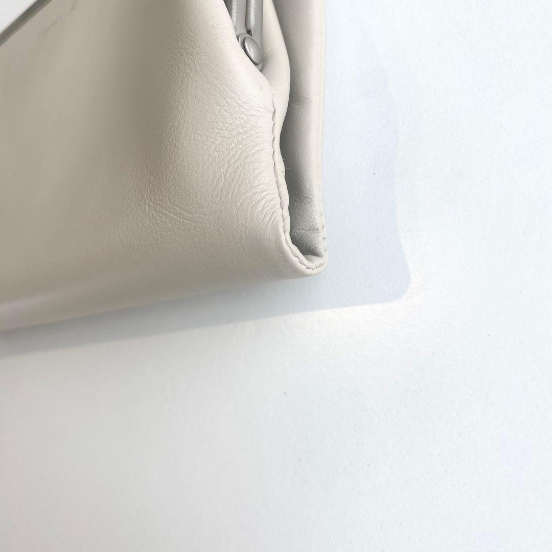 agnes b. アニエスベー 二つ折り財布 ベージュ がま口 レザー箱付き