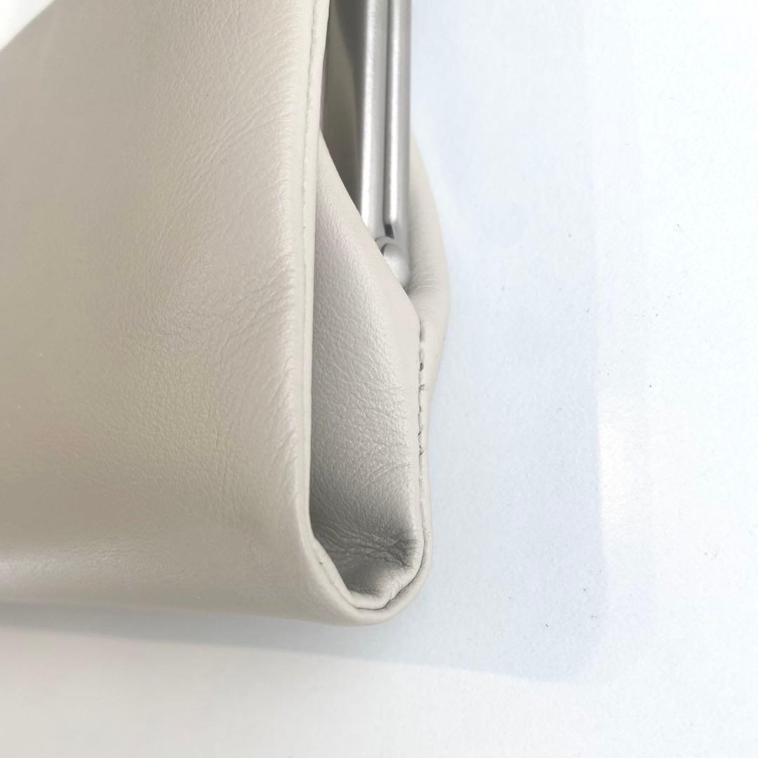 agnes b. アニエスベー 二つ折り財布 ベージュ がま口 レザー箱付き